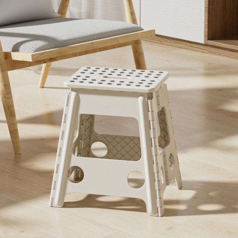 Scaun Gros din Plastic Pliabil Scaun Înalt Scaun de Uz Casnic Pliabil Bancă Mică Simplă pentru Copii Portabil de Exterior Economisește Spațiu