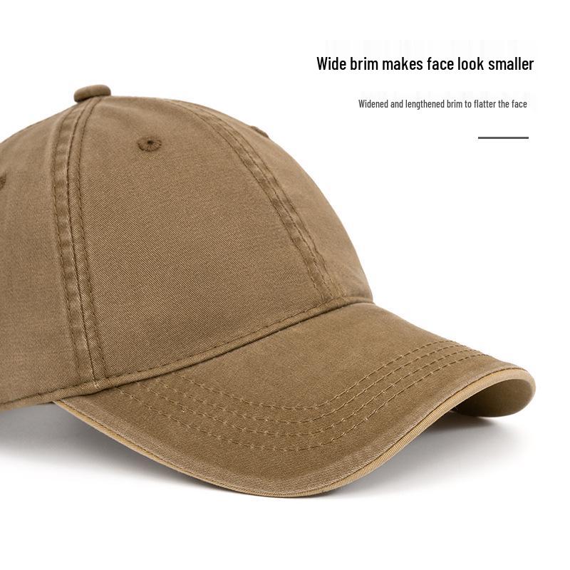 Erkek Pamuklu Düz Renk Kavisli Siperli Beyzbol Şapkası - İlkbahar ve Yaz İçin Dış Mekan/Güneş Şapkası