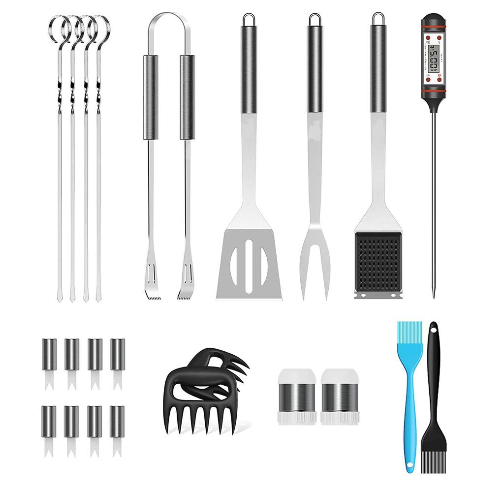 25-piece & 39-piece Sets Stainless Steel Handle Outdoor Kitchen Grill Set Barbecue Accessories BBQ Tool with Oxford Cloth Case