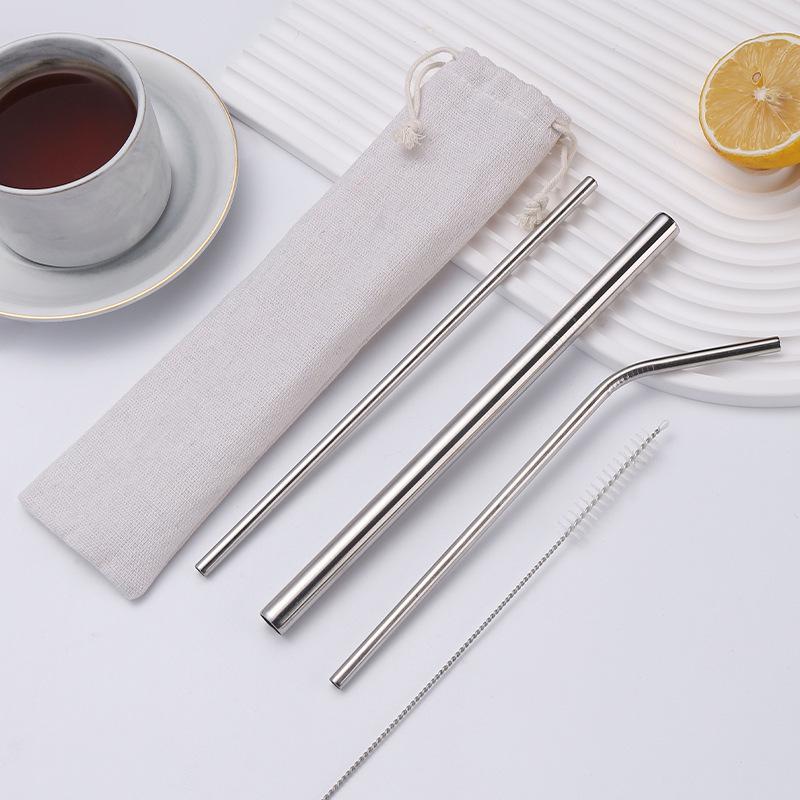 Titanium-Coated 304 Stainless Steel Straws - Colored Metal Straws Set for Coffee, Bubble Tea, & Iced Beverages