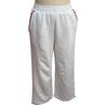 Women Pants Elastic High Waist Pure Color Long Trousers with Pockets Red Zigzag Embroidery Contrast Color Leisure Sport Pants