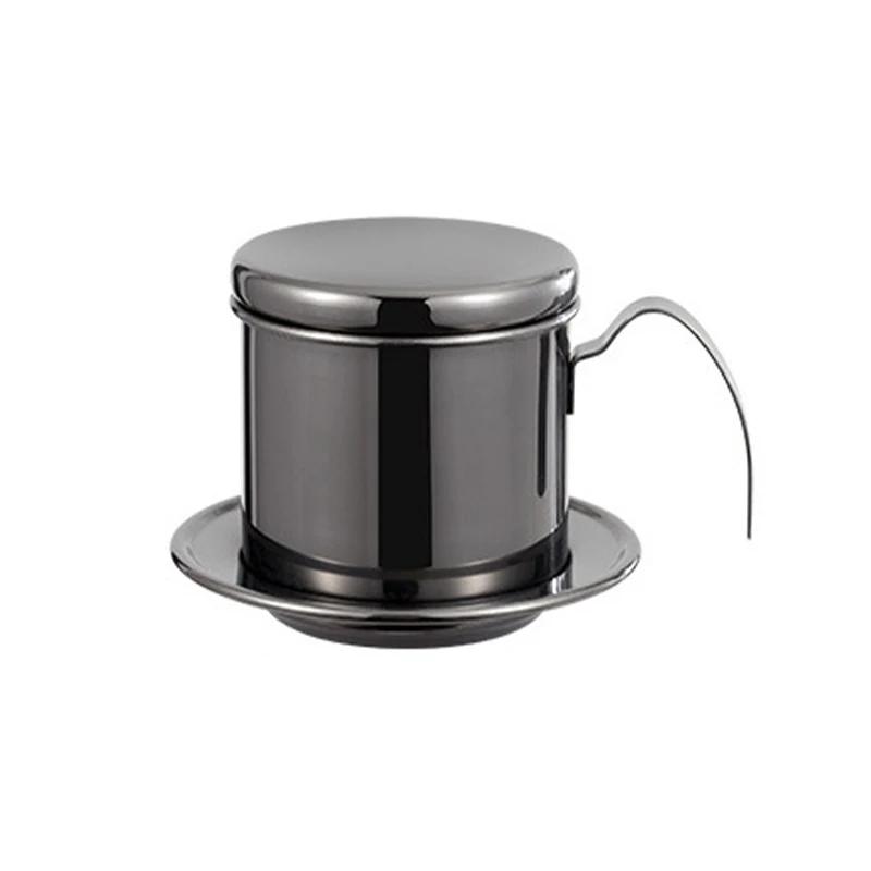 Vietnamese Coffee Drip Filter Stainless Steel Pour Over Coffee Dripper Portable Coffee Making Hand Pot Cup for Outdoor Camping
