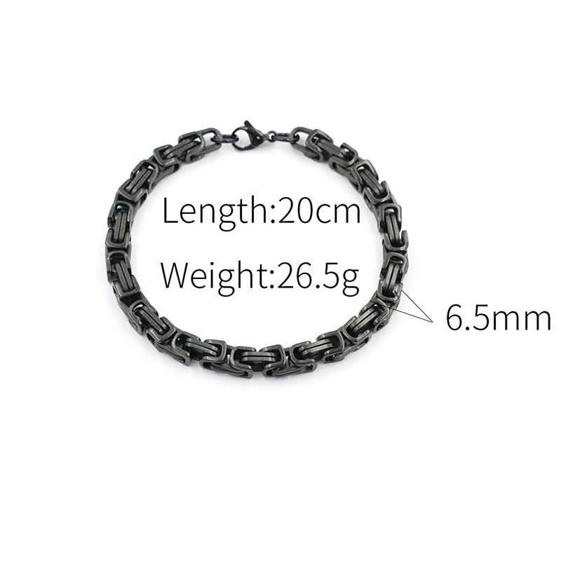 Personalized Titanium Steel Square Byzantine Bracelet Does Not Fade, High-End Imperial Chain Jewelry.