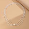 Elegant Multi Layer Smooth Imitation Pearl Long Tassel Necklace For Women  Beads Sweater Chain Neck Jewelry