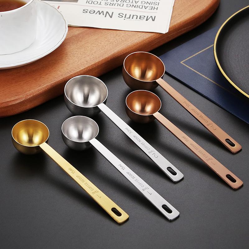 304 Stainless Steel Measuring Spoons for Milk Powder, Coffee Beans, and Flour - 15/30ML for Kitchen Baking
