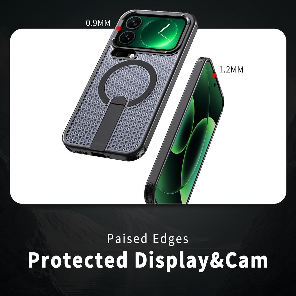 Supporto Raffreddante a Nido d'Ape Custodia Magnetica per Xiaomi 17 Pro Max 15T 14T Pro 15tpro 14tpro Lussuosa Cover Protettiva Corazzata Rigida