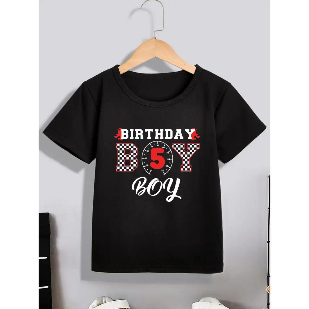 Fun Racing Birthday Summer Children's Casual Cotton Comfortable Short Sleeve T-shirt