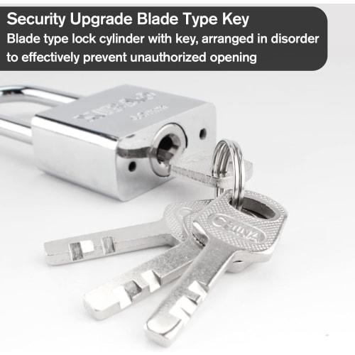 Stainless Steel Keyed Padlock, Outdoor U-Lock, 30mm Wide, Waterproof Security Lock, Durable, Corrosion-Resistant, Waterproof with Keyhole, Anti-Theft,