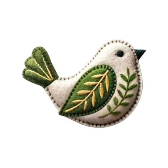 Handgefertigter Filzvogel-Schmuck, Vintage-Stickerei Vogel Hängedekoration, Handgefertigter Bunter Vogel Weihnachtsbaumschmuck
