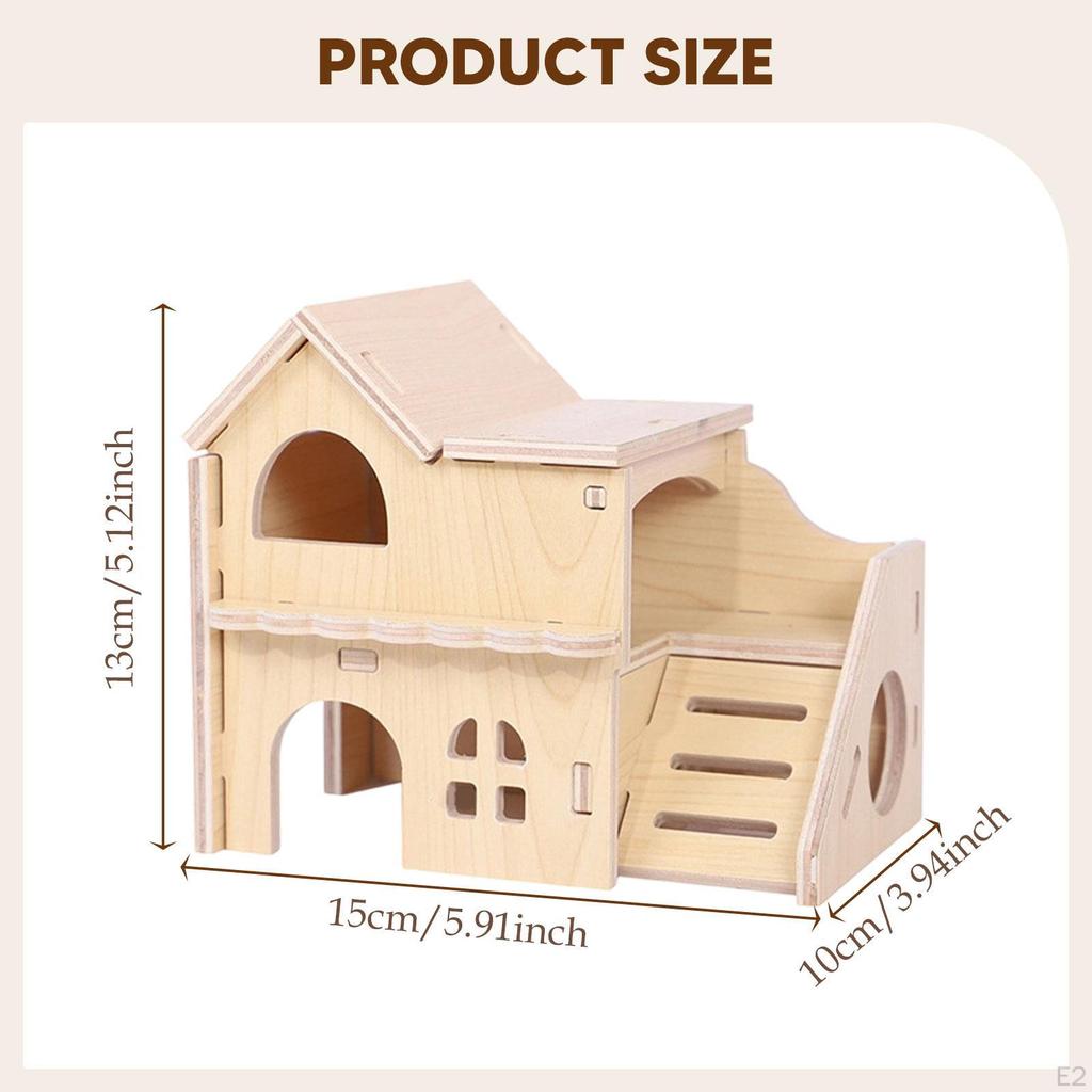 Tiny Hamster Maze Wood House Wooden Hut Easy Installation Pet Supplies Smooth for Play Mice