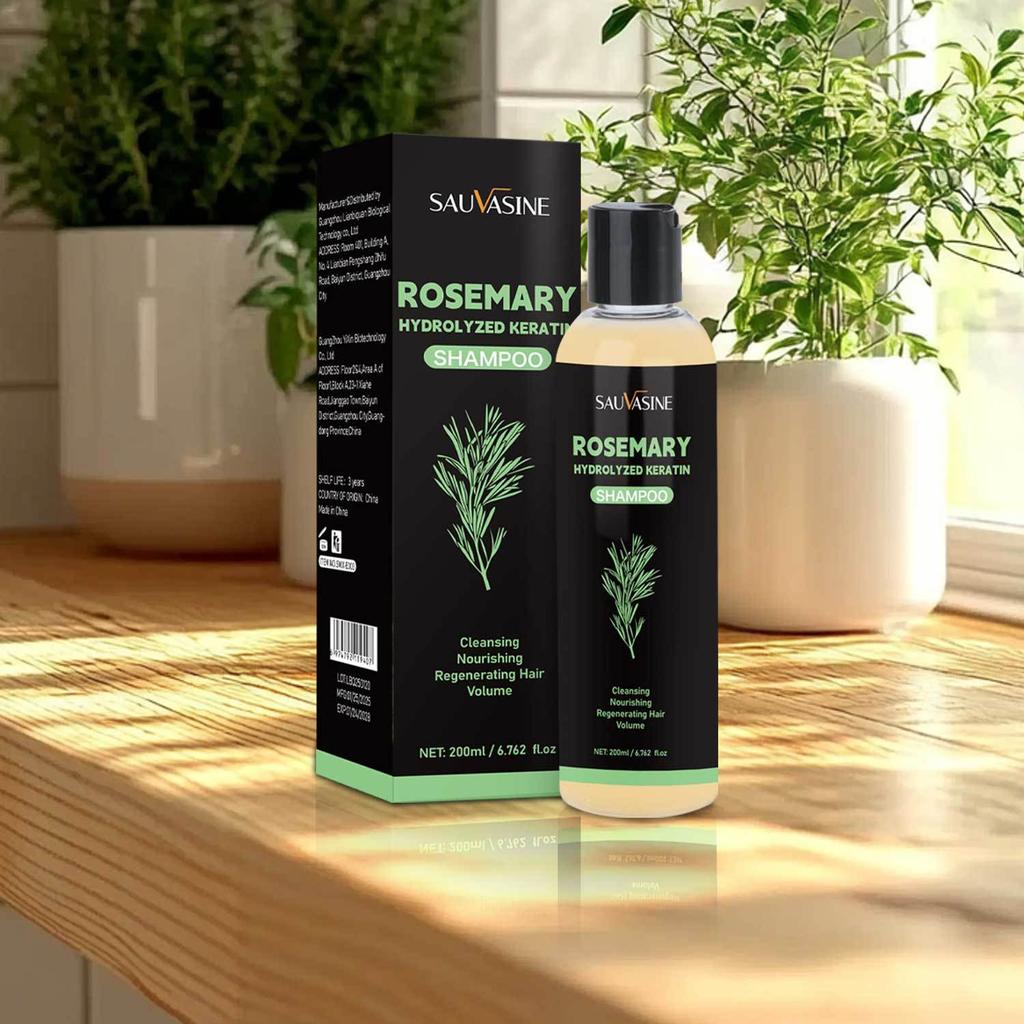 Rosemary Hydrolyzed Keratin Shampoo Deep Cleansing Repair Frizz Control Volumizing