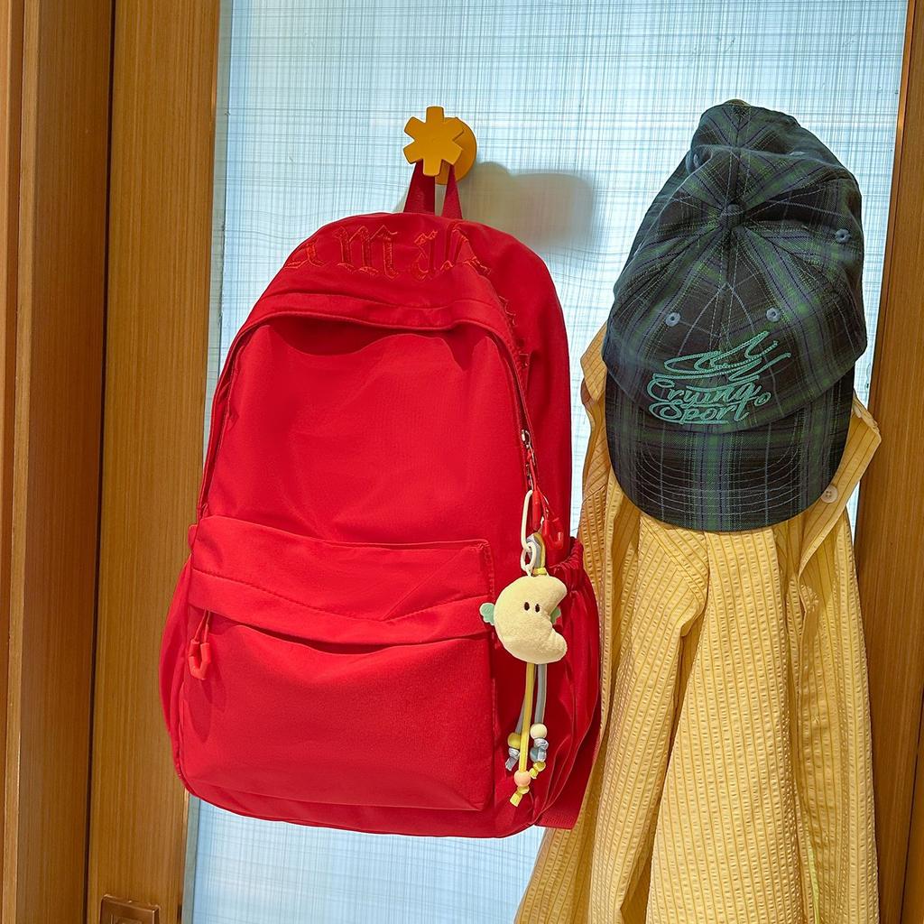 Schoolbag Solid Color Backpack Women's 1011 New Versatile College Student Middle School School Bag Lightweight Casual Computer Backpack