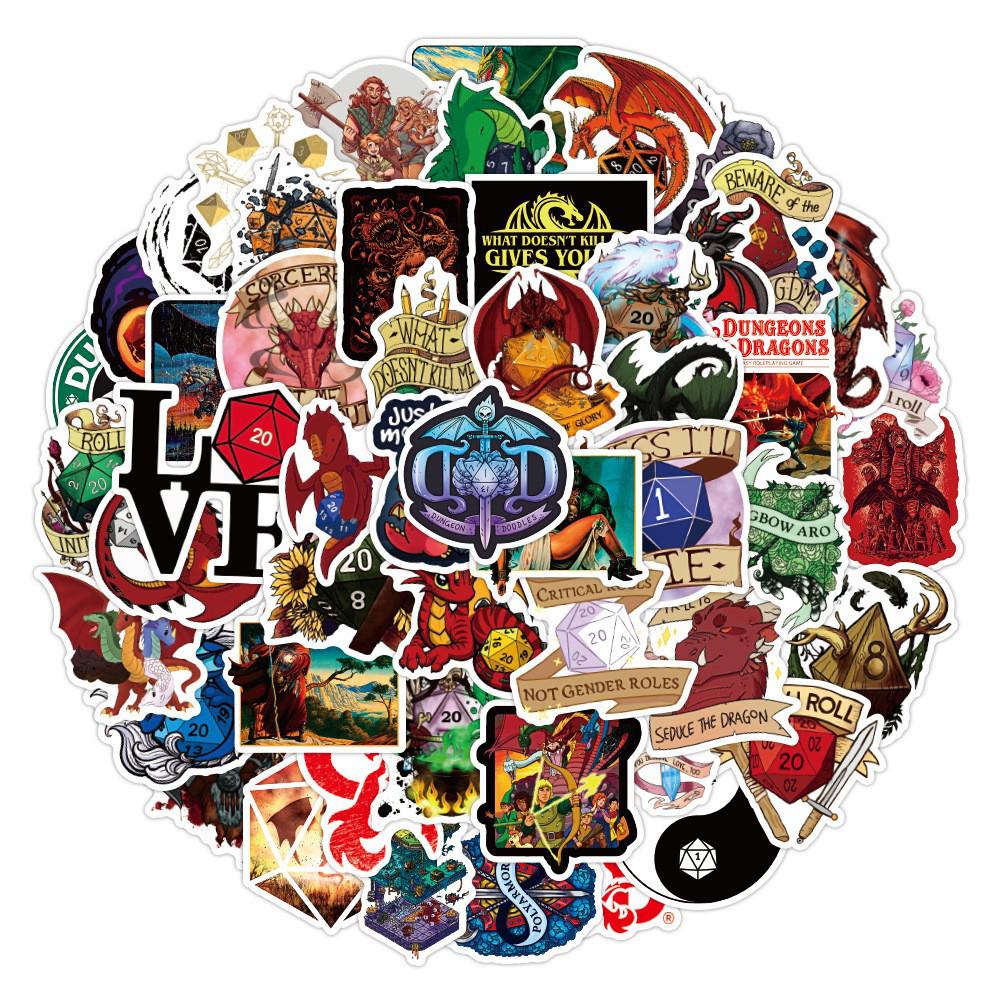 Cross-Border D&D Graffiti: 100 Waterproof Stickers for Laptops, Skateboards, and Suitcases