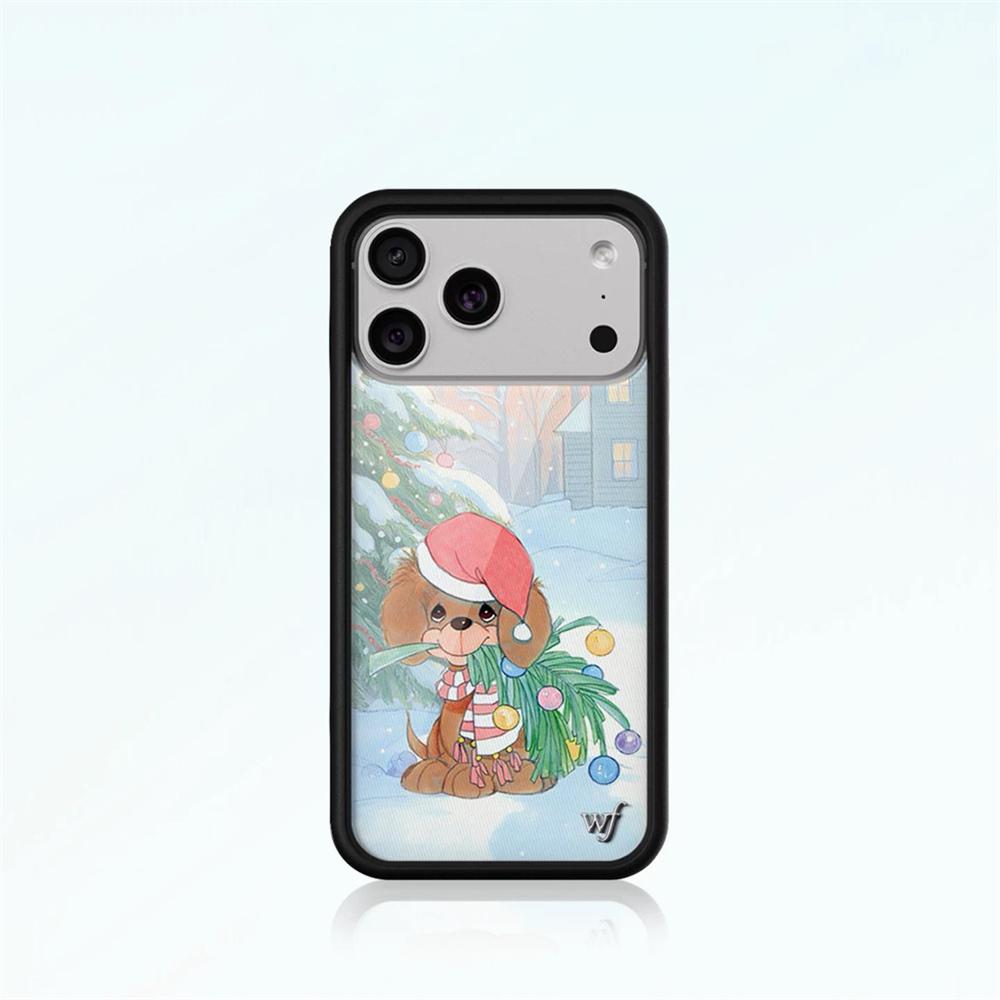 

Wildflower 2025 New Cherry puppy Phone Case Flash Diamond For iPhone 17 Pro Max 12 13 14 15 plus 16 Pro Cover 3D WF Cartoon Case For iphone 13 Promax