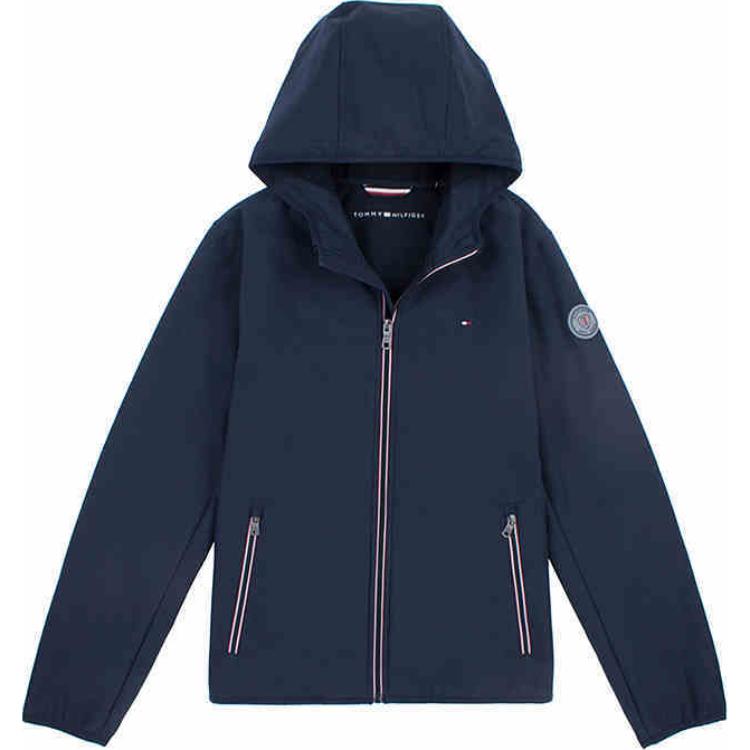 Tommy Hilfiger Vestibilità solida Comoda Semplice con zip con cappuccio Manica lunga Giacca Primavera Autunno Giacche da uomo 157AP294-MID