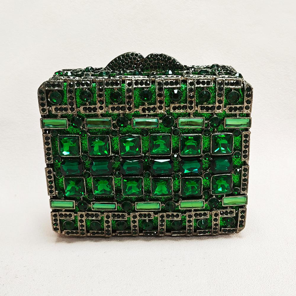 WHTUOHENG Gold Square Stone Evening Clutch Bag For Women Crystal Wedding Clutches Diamond Party Handbag Rhinestone Bridal Bags