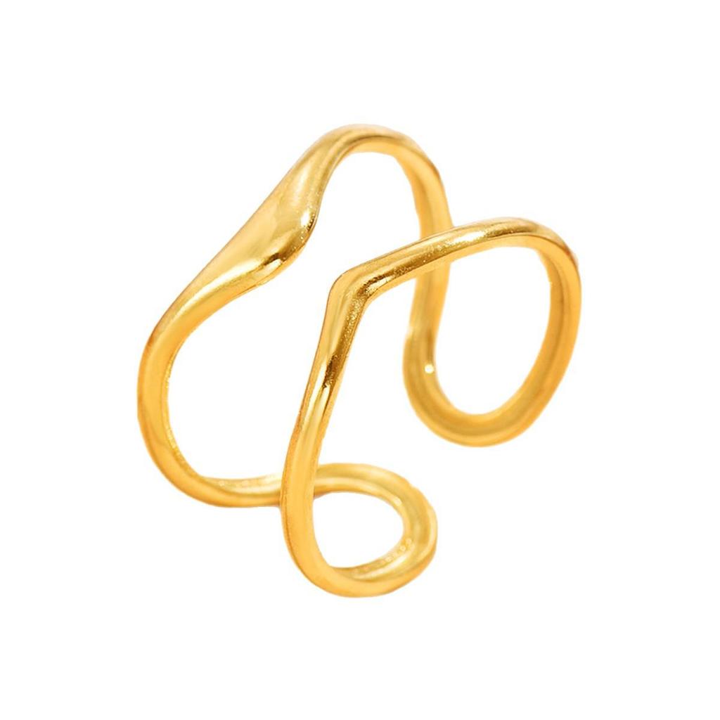 Women's Stainless Steel Open Band Ring - Minimalist, Stackable, Cold Style Jewelry