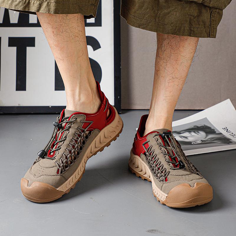 New Men's Sandals Fashion Hand-woven Sandals Summer Outdoor Non-slip Waterproof Hiking Shoes Lightweight Breathable Sneakers Men