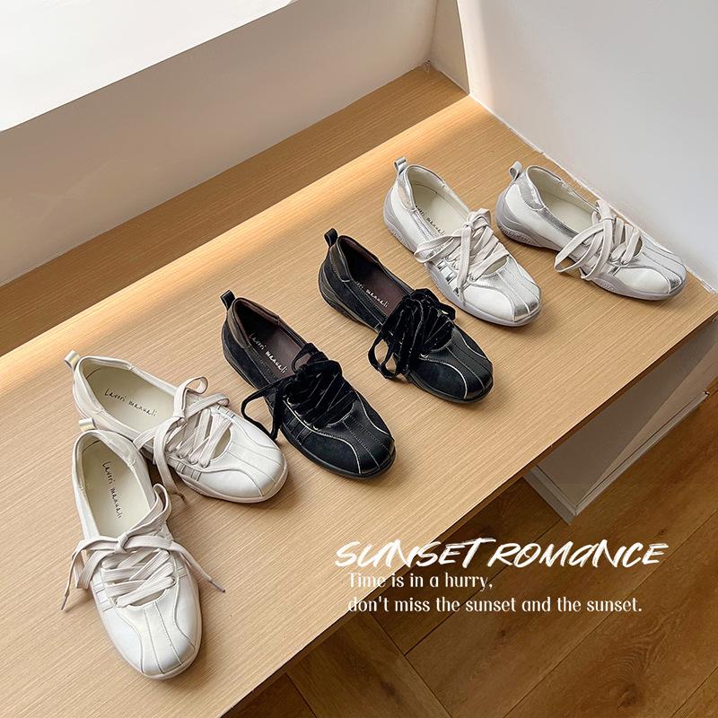 Autumn 2025 Campus Low Heel Casual Sneakers Women's Korean Ballet Shoes French Straps Mary Jane Shoes Women's