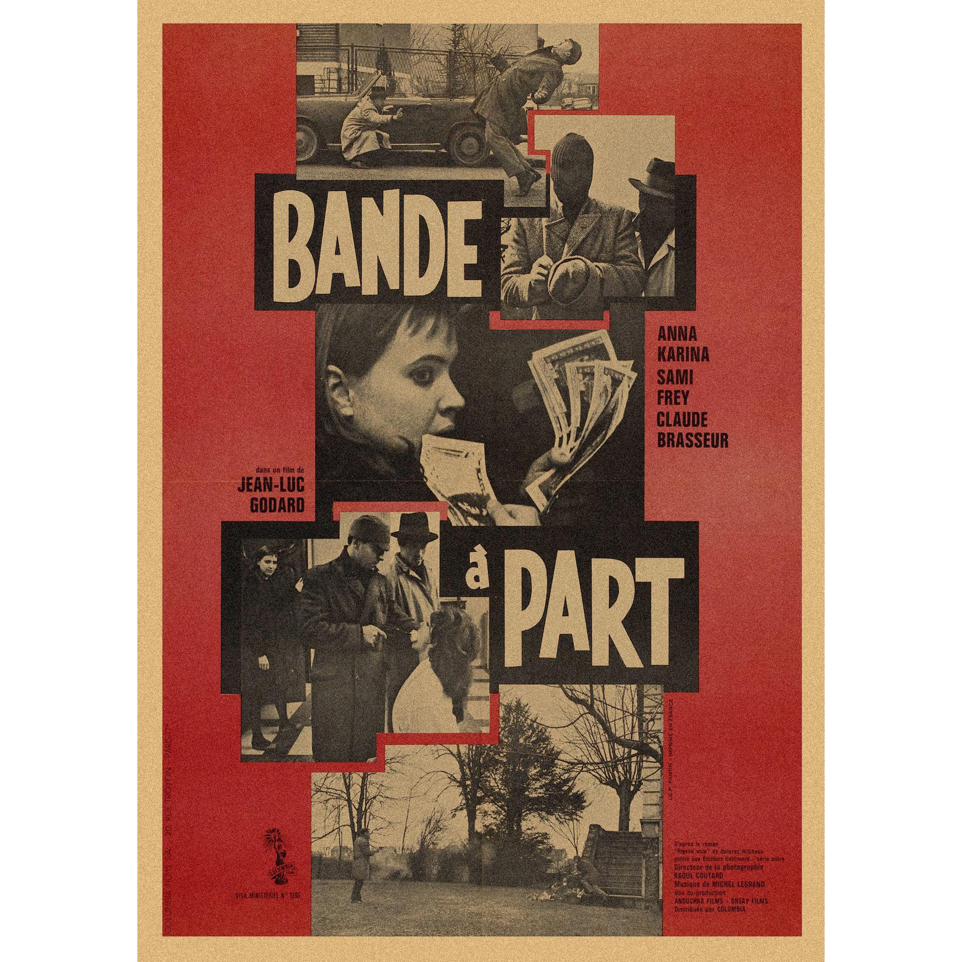 

Jean-Luc Godard Retro Movie Poster - Kraft Paper Wall Decor 283 29.7X42cm（A3）