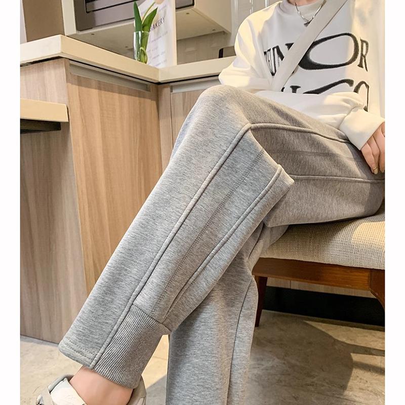 Pantaloni de damă căptușiți cu fleece, toamnă-iarnă, croială largă, îngroșați, casual, îmbrăcăminte exterioară caldă