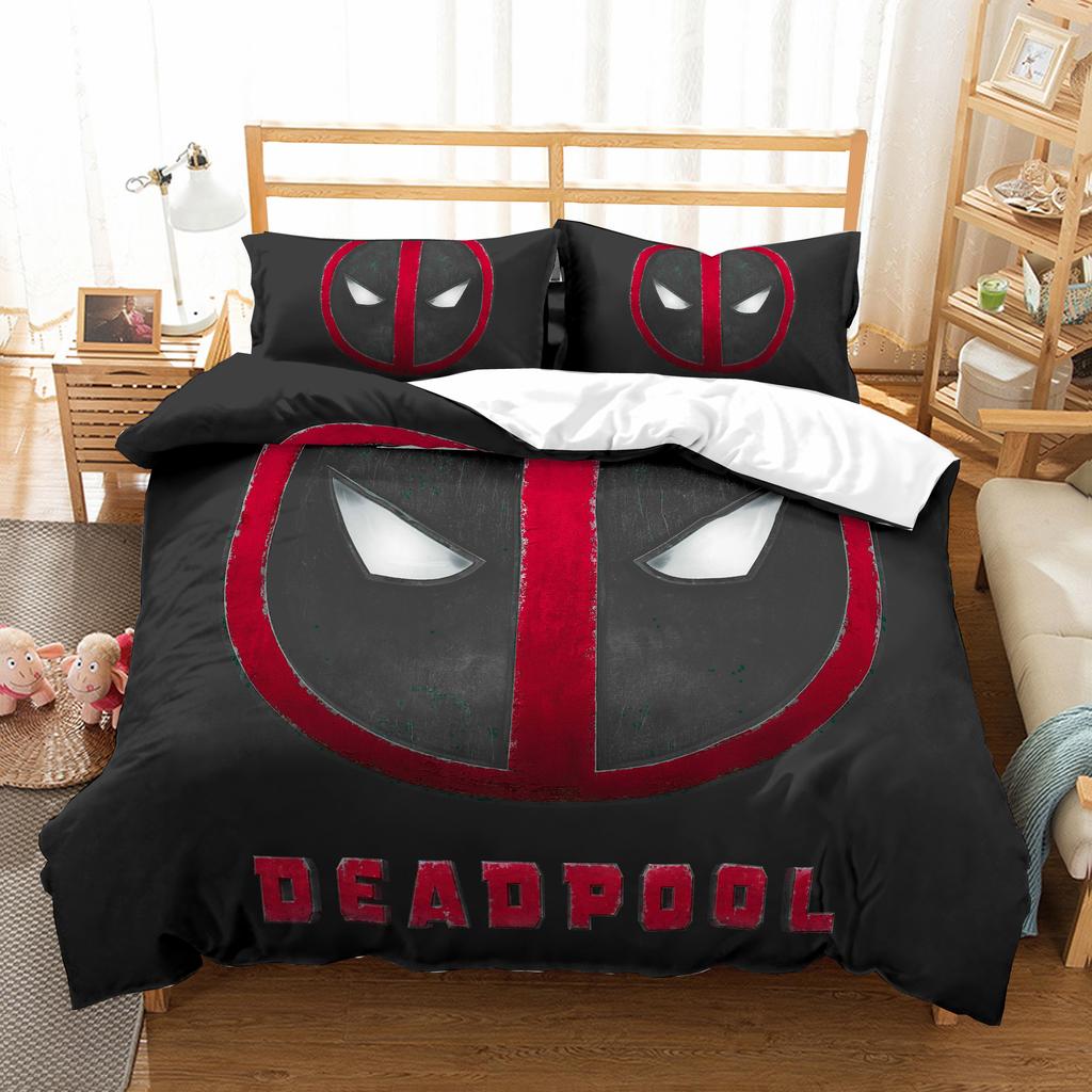 Deadpool Anime, Home Bedroom Comforte Nordic Polyester Material, Suitable for Children and Adults, 3-piece Set