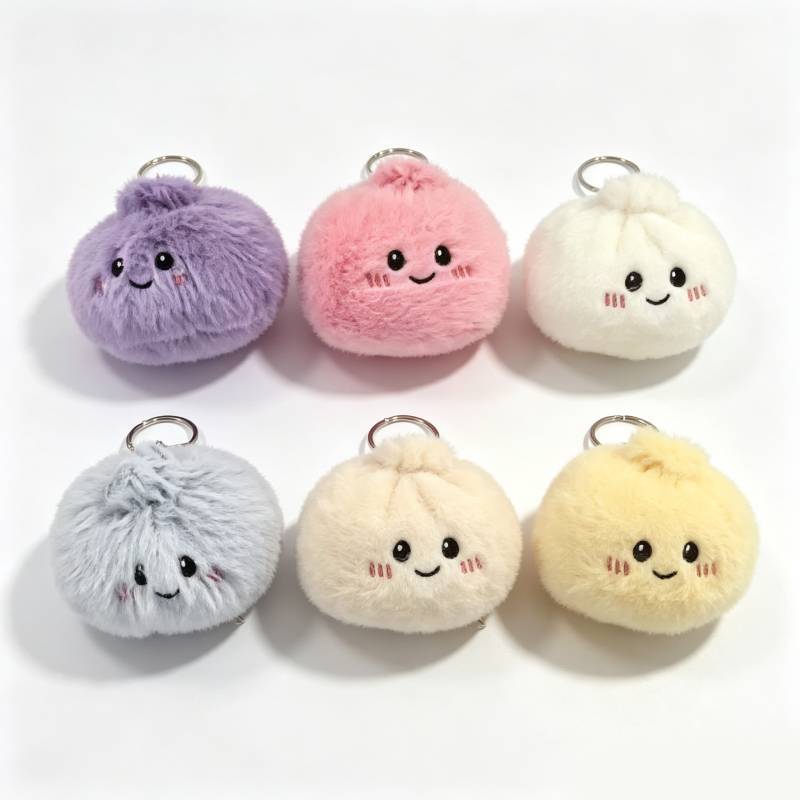 Foodshaped Plush Baozi Stress Ball With Keyring For Office And Home Use