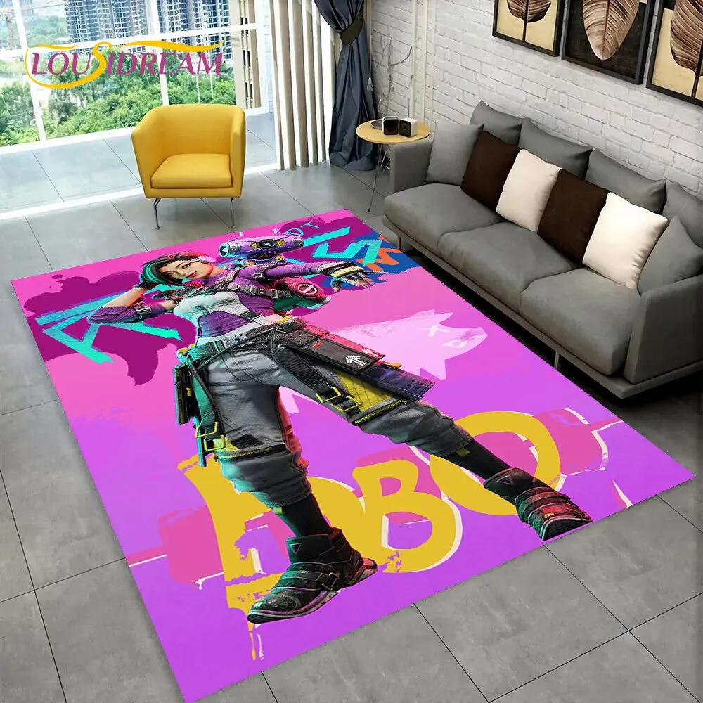 Apex Legends Spiel Gamer Cartoon Bereichsteppich, Teppich für Wohnzimmer Schlafzimmer Sofa Fußmatte Dekoration, Kinder Spiel Rutschfeste Bodenmatte