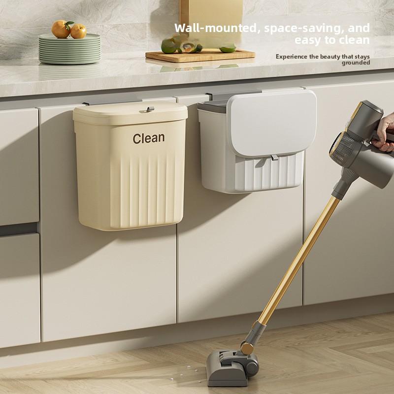 Küchenmülleimer mit Deckel, zum Aufhängen, leicht zu reinigen. Wandhängender Mülleimer für das Badezimmer. Haushalts-Dichtungsring für Wasserdichtigkeit.