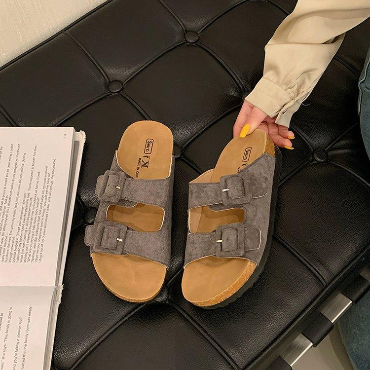 2025 Spring and Summer Fashion Retro Comfortable Slippers One Pedal Casual Versatile Thick-soled Women's Outer Slippers Tide