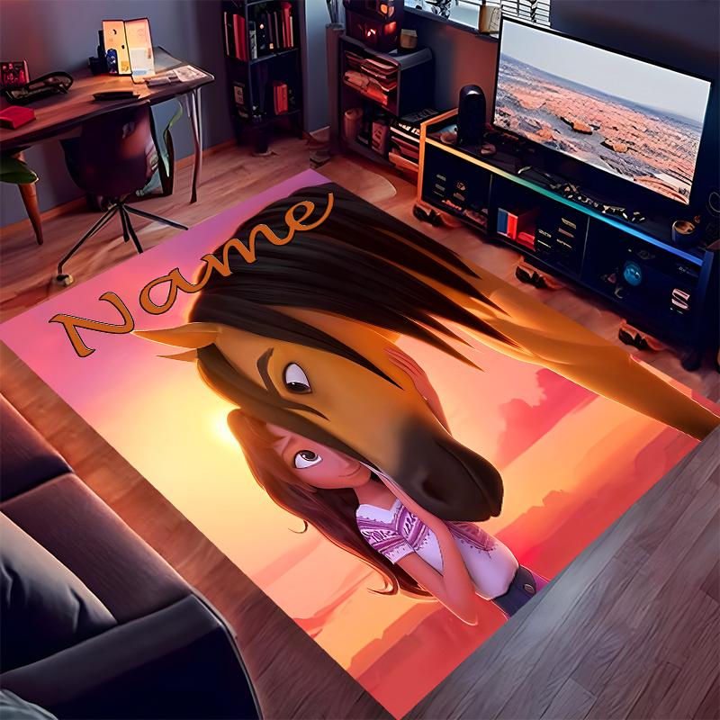 Custom personalization Spirit Riding Free Print Area Rug - Soft, Washable Non-Slip Indoor Mat,Living Room,Home&Office Decorative Rug