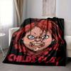 1Pc Chucky'S Creepy Tale Flannel Blanket, Soft And Comfortable, Casual Warm, Camping Travel, Christmas, Halloween Xmas Gift N1237
