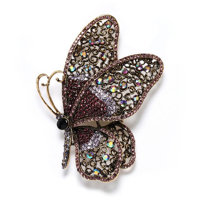 Kreative Strass Schmetterling Brosche Damen Temperament Mode Mantel Pin Zubehör Übertrieben Pin Schmuck Zubehör