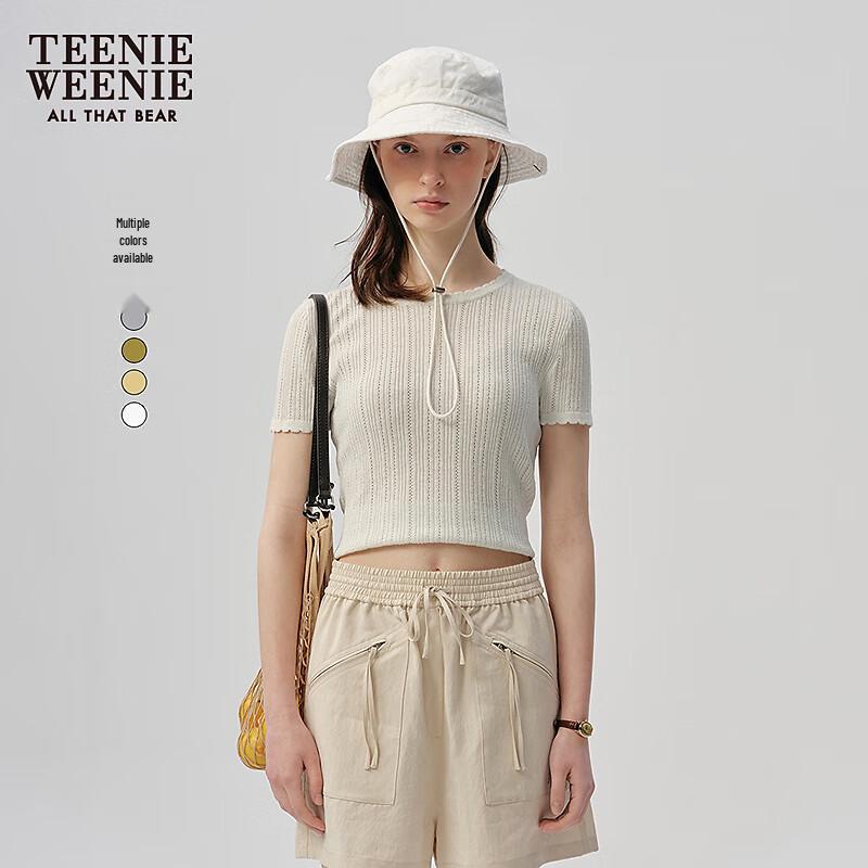 Teenie Weenie Women s Short Sleeve Ruffle Knit Top S (160)