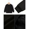 Girls' Oversized Round Neck Sweatshirt - Black & White joyful Face & Heart Print Sweater, Soft Warm Winter Sweater for, Casual & Casual Attire