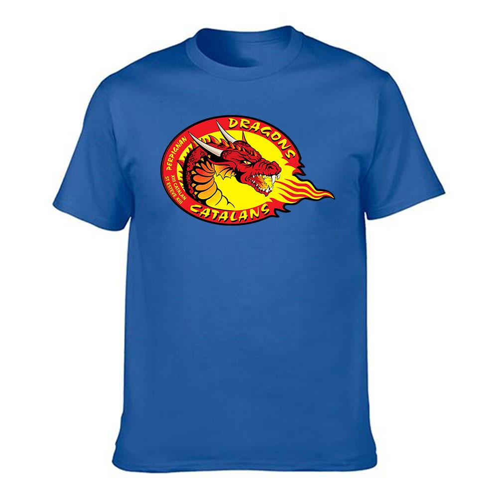 Unisex reines Baumwoll-T-Shirt Perpignan Catalans Dragons Rugby-Team Grafikdruck Lässiges Kurzarm-T-Shirt für Fans