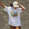 Li Ning Sports Fashion Series Cartoon Illustration Logo Print Round Neck Short Sleeve T-Shirt Unisex T-Shirt White AHST921-1