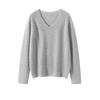 100% reiner Kaschmir Damen V-Ausschnitt Locker gestrickter Pullover - Lässig, Einfarbig, Vielseitig, Modisch