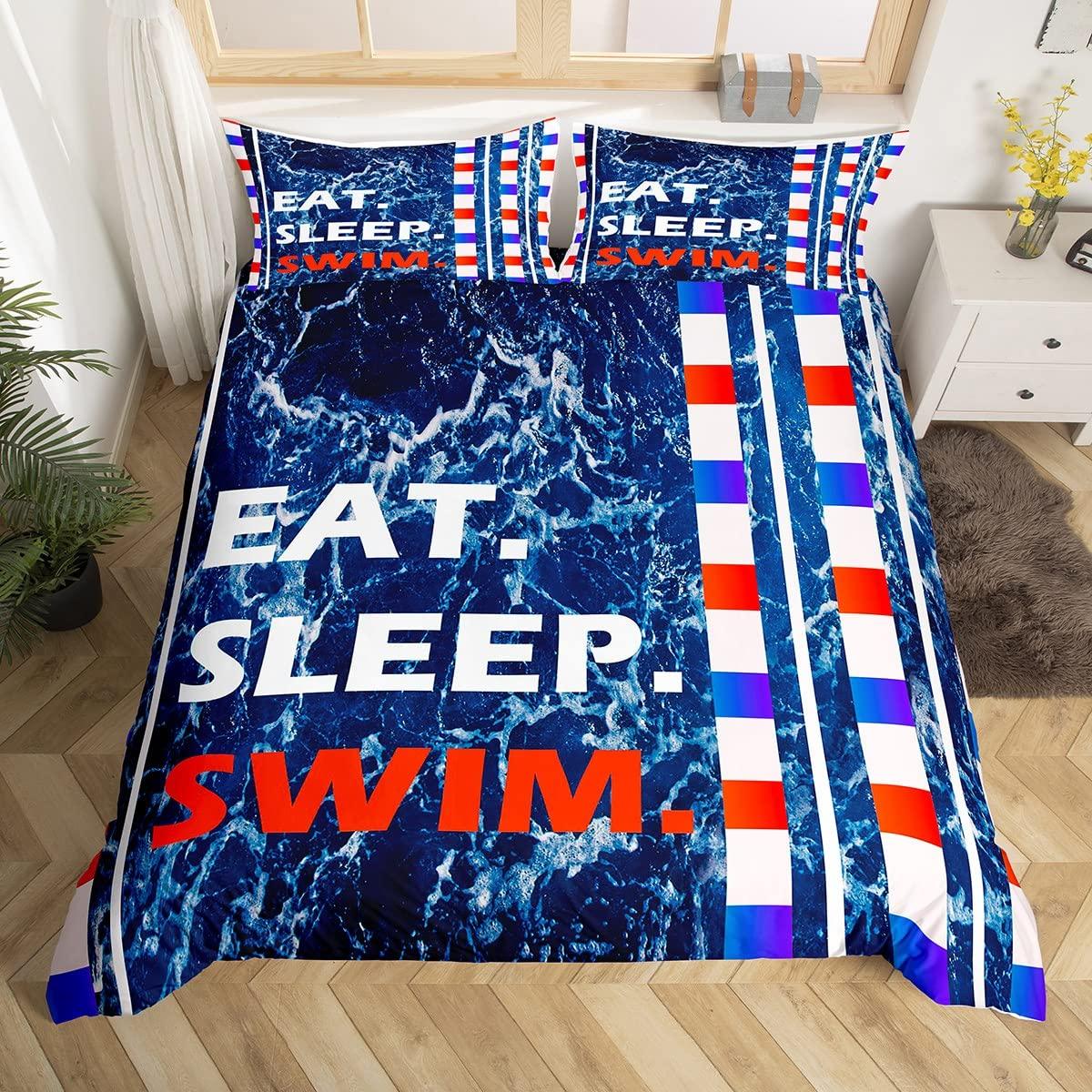 

Comforter Swimming Themed S For Kids Teens Queen King Size Lightweight Down Room Decor 2 S 1 Comforter No Quilt Comforter (quilt)-EU Single(135*200cm)3pcs