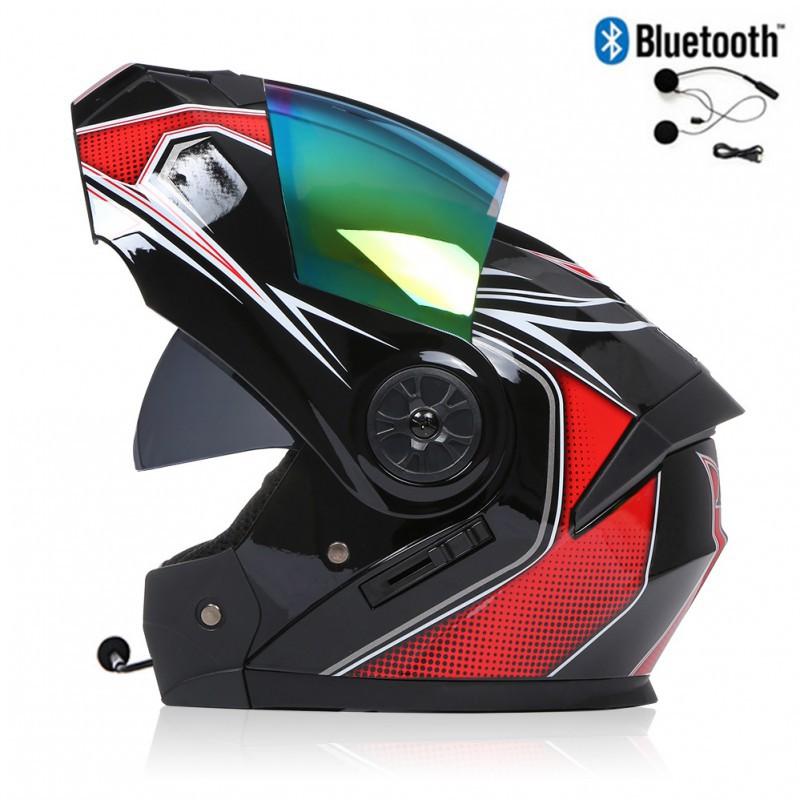 BLD Electric Bicycle Helmet Motorcycle Full Double Lens Exposed Universal Riding All Seasons