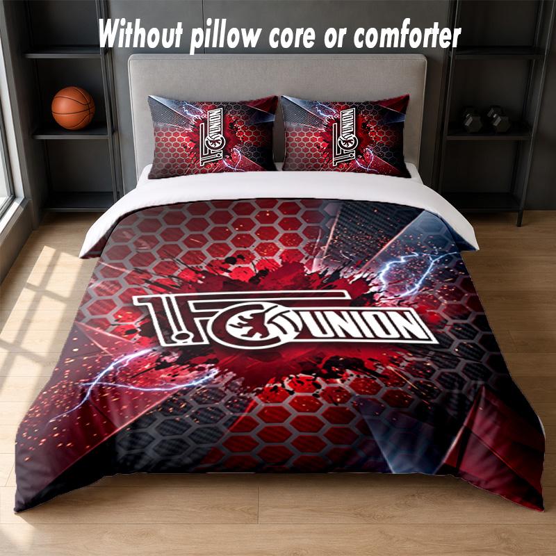 Ensemble de literie Union Berlin FC 1 Housse de couette + 2 Taies d'oreiller Doux Respirant Linge de lit pour la maison