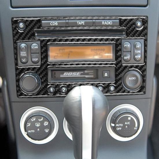 Carbon Fiber Central Console CD Panel Cover Sticker For Nissan 350Z 03-05
