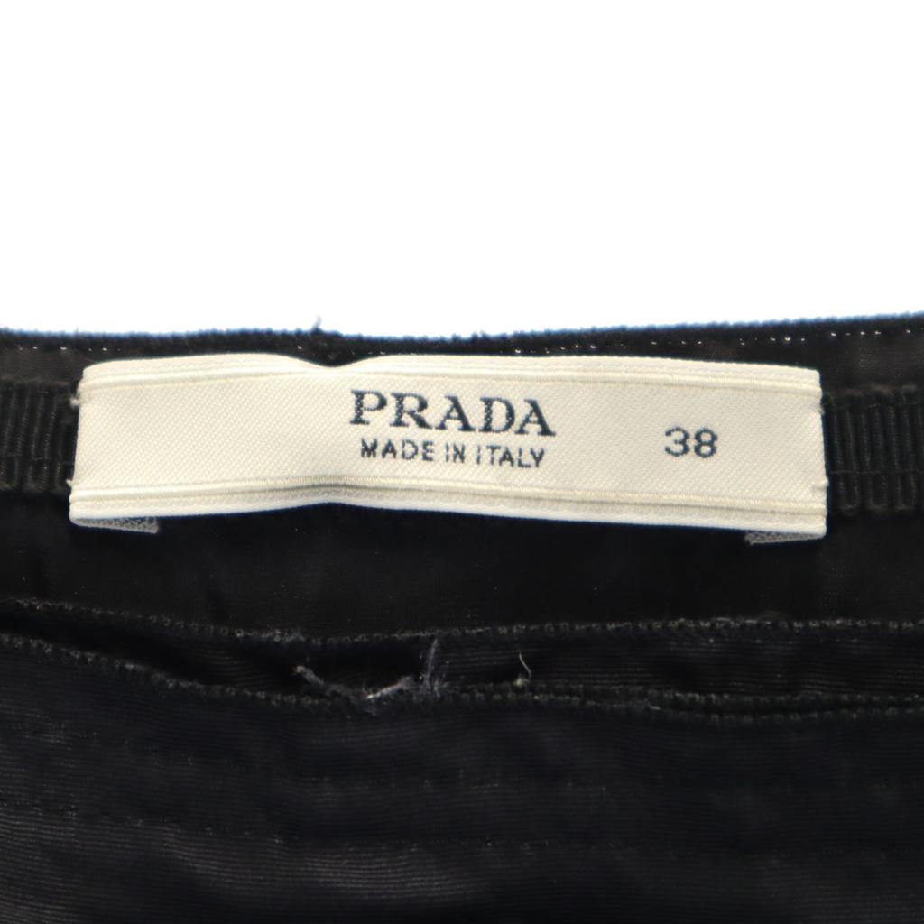 PRADA made in Italy Floral Midi length Wrap skirt 38 black Women Used