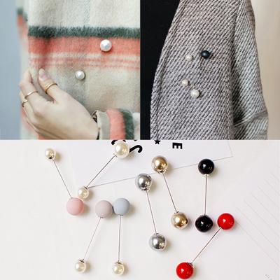 1 Pcs Scarf Shawl Decoration Pins Double Pearl Brooch DIY Accessories