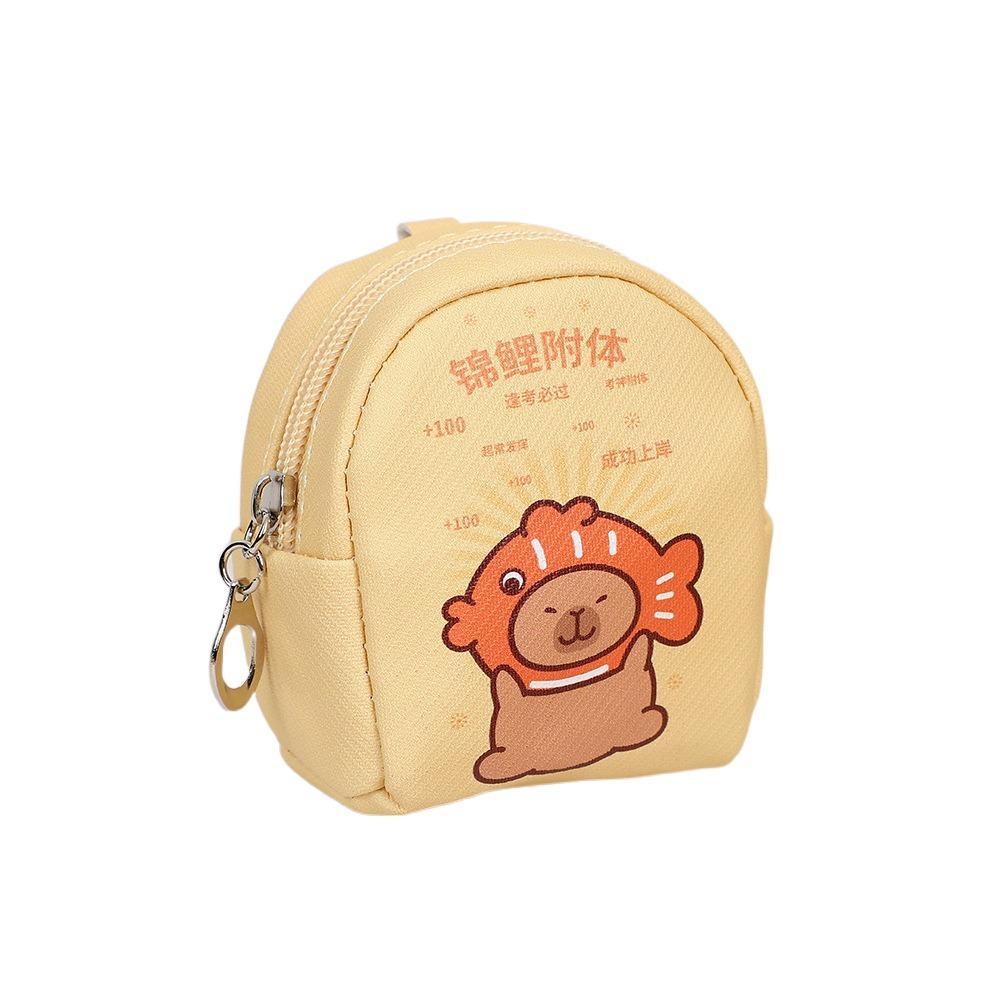Small Capybara Coin Purse Pu Earphone Storage Bag Lovely Cartoon Leather Wallet Student
