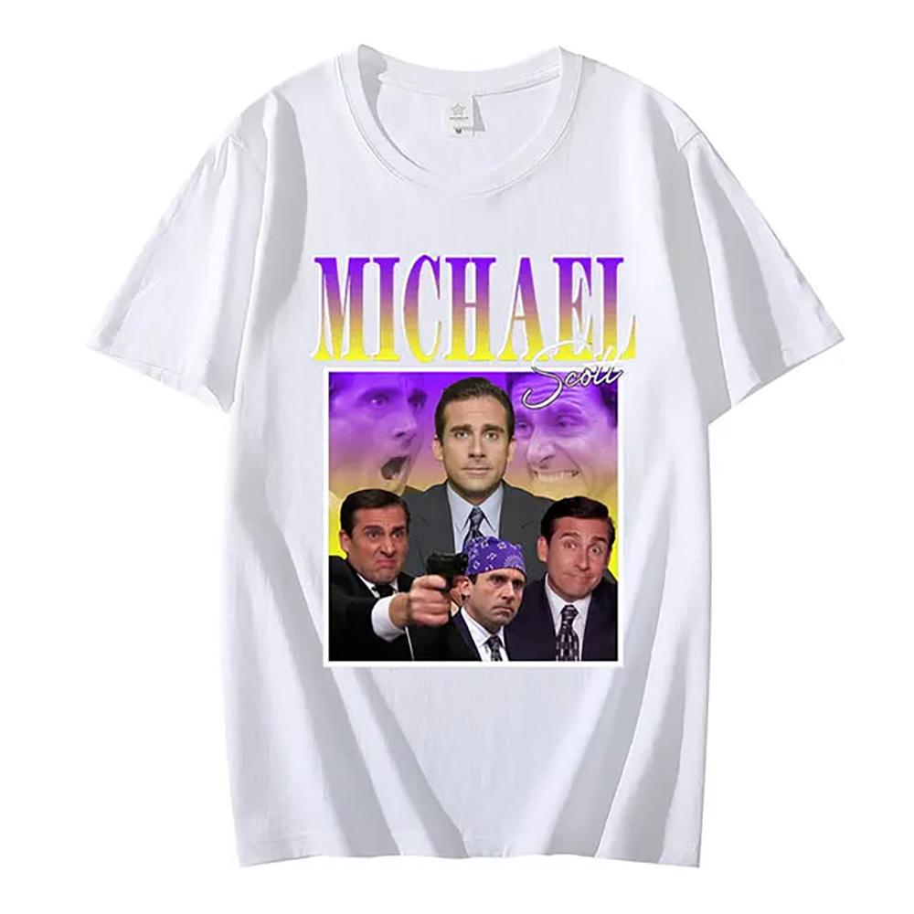 JRJZ Men's Clothing Oversized Cotton T-Shirts For Men Short Sleeve T-Shirt For Men from Michael Scott Homame The Office #913144