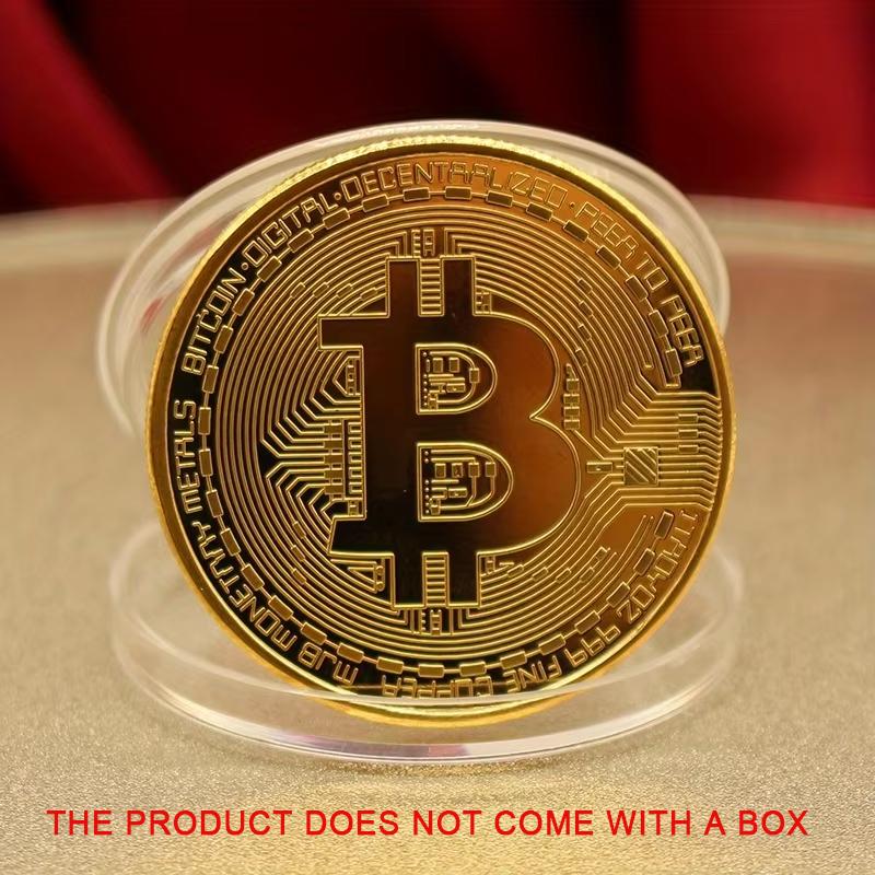 Gold Plated Bitcoin Coin Collectible Art Collection Gift Physical Commemorative Casascius Metal Antique Imitation Happy Birthday