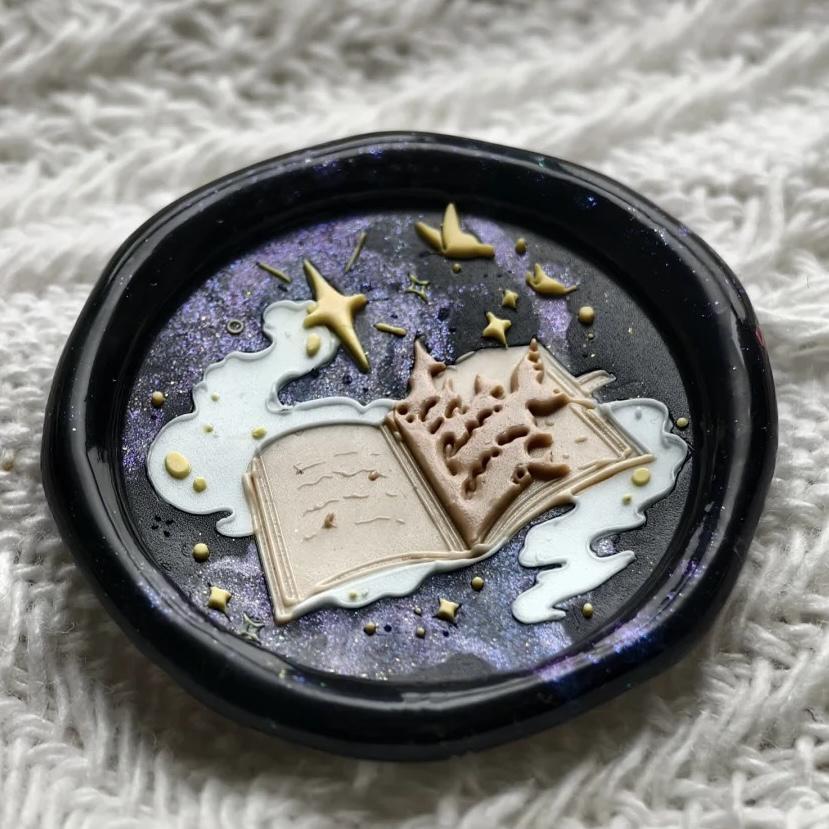 

Christmas Eve Copper Head Embossing Seal Stamp for Envelope Sealing Aladdin Shape Design Holiday Greeting Card Invitation