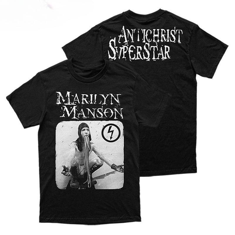 

Marilyn Mansons Rockthemed Ghost Makeup American Vintage Streetwear Shortsleeved Mens Tshirt M