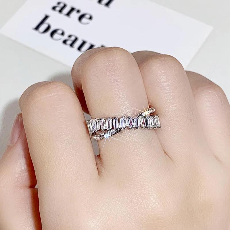 Caoshi Versatile Luxury Adjustable Rings For Women Charming Crystal Cubic Zirconia Wedding Accessories Anniversary Party Jewelry